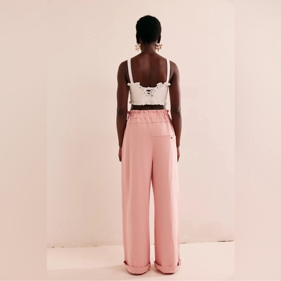 Free People Beach Palma Pink Wide Leg Pants - Picture 2 of 11